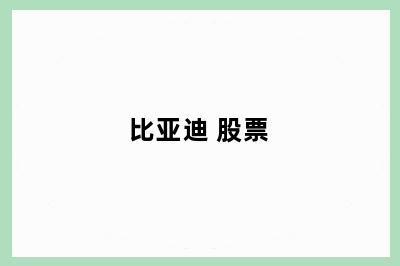 比亚迪 股票